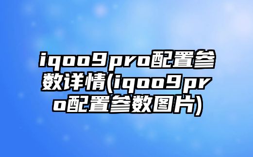 iqoo9pro配置參數(shù)詳情(iqoo9pro配置參數(shù)圖片)