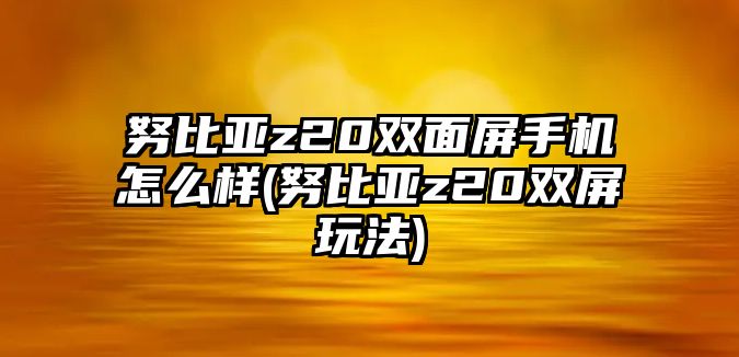 努比亞z20雙面屏手機(jī)怎么樣(努比亞z20雙屏玩法)