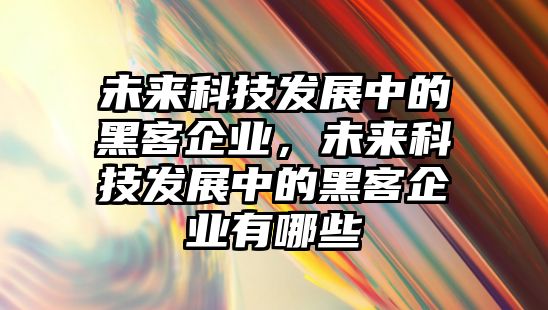 未來科技發(fā)展中的黑客企業(yè)，未來科技發(fā)展中的黑客企業(yè)有哪些