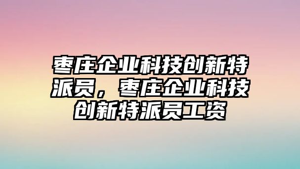 棗莊企業(yè)科技創(chuàng)新特派員，棗莊企業(yè)科技創(chuàng)新特派員工資