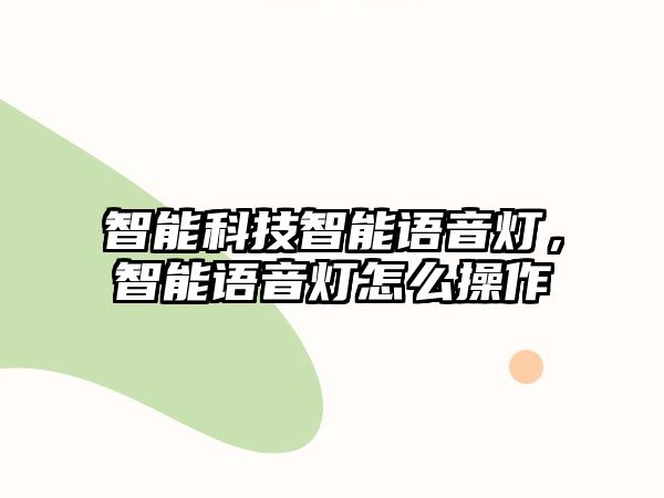 智能科技智能語音燈，智能語音燈怎么操作