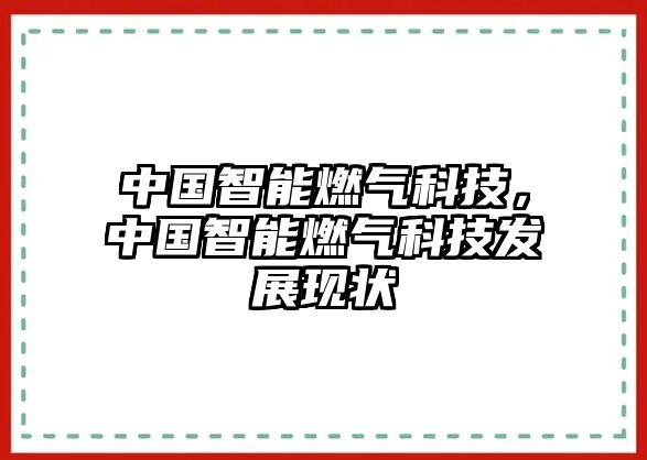 中國智能燃?xì)饪萍?，中國智能燃?xì)饪萍及l(fā)展現(xiàn)狀