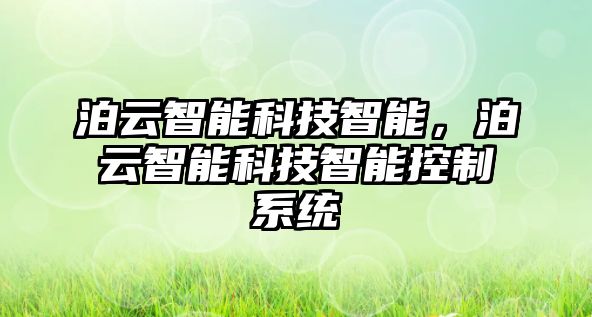 泊云智能科技智能，泊云智能科技智能控制系統(tǒng)