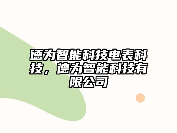 德為智能科技電表科技，德為智能科技有限公司