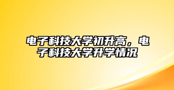 電子科技大學(xué)初升高，電子科技大學(xué)升學(xué)情況