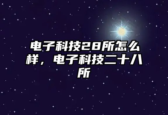 電子科技28所怎么樣，電子科技二十八所