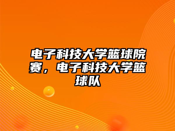 電子科技大學(xué)籃球院賽，電子科技大學(xué)籃球隊