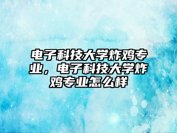 電子科技大學炸雞專業(yè)，電子科技大學炸雞專業(yè)怎么樣