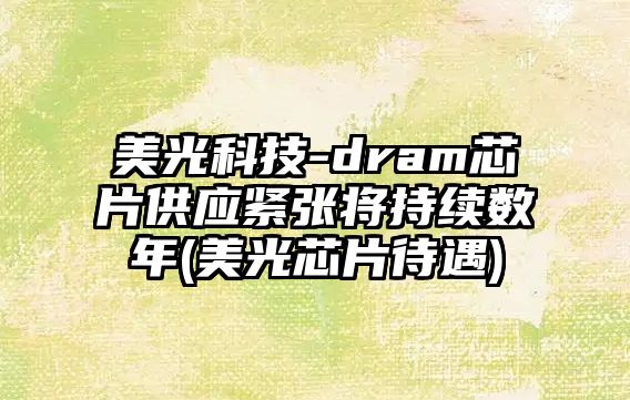 美光科技-dram芯片供應(yīng)緊張將持續(xù)數(shù)年(美光芯片待遇)