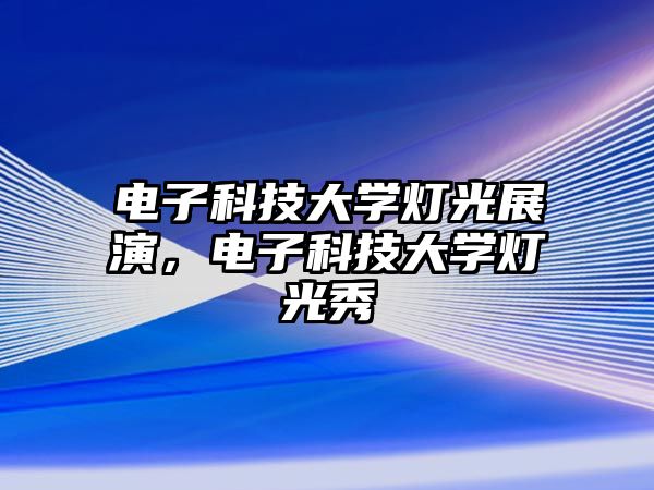 電子科技大學燈光展演，電子科技大學燈光秀