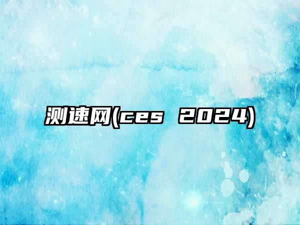 測速網(wǎng)(ces 2024)