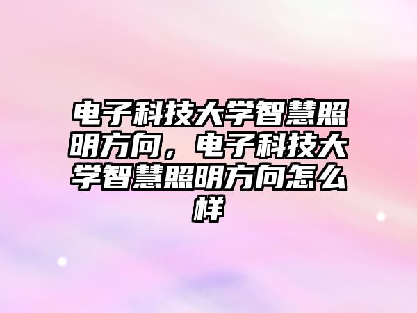 電子科技大學智慧照明方向，電子科技大學智慧照明方向怎么樣