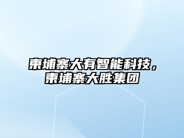 柬埔寨大有智能科技，柬埔寨大勝集團(tuán)