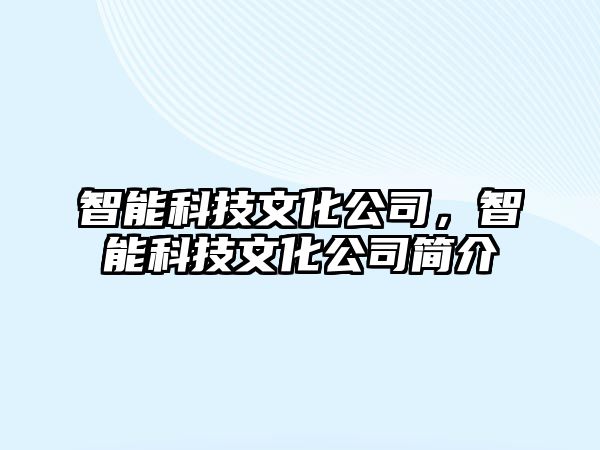 智能科技文化公司，智能科技文化公司簡介