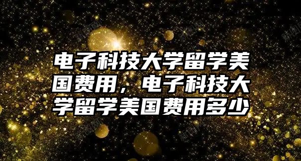 電子科技大學留學美國費用，電子科技大學留學美國費用多少